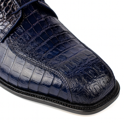 Mens Belvedere Chapo Caiman Crocodile Hornback Dress Shoe in Navy 7 MEN 1465 NAVY-M-09  - from alligatorwarehouse.com
