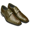 Mens Belvedere Chapo Caiman Crocodile Hornback Dress Shoe in Olive Green 7 MEN 1465 OLIVE-M-09  - from alligatorwarehouse.com