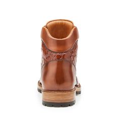 Mens Belvedere Damian Alligator Hiking Boot in Peanut