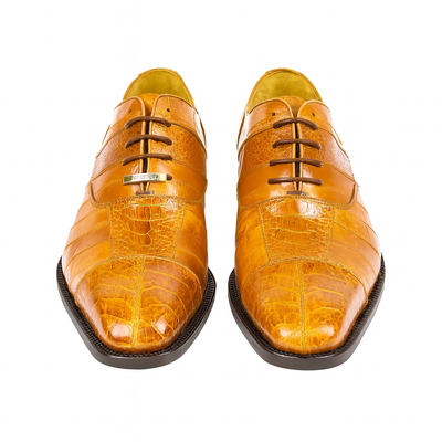 Mens Belvedere Mare Eel & Ostrich Cap Toe Dress Shoe in Tan 5 MEN 2P7 BLACK-M-09  - from alligatorwarehouse.com