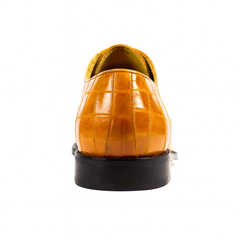 Mens Belvedere Mare Eel & Ostrich Cap Toe Dress Shoe in Tan