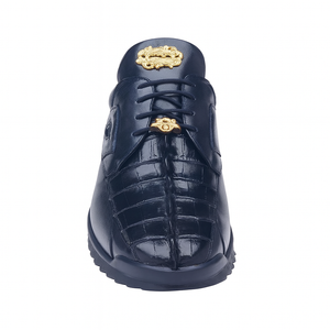 Mens Belvedere Vasco Hornback Crocodile Sneaker in Navy