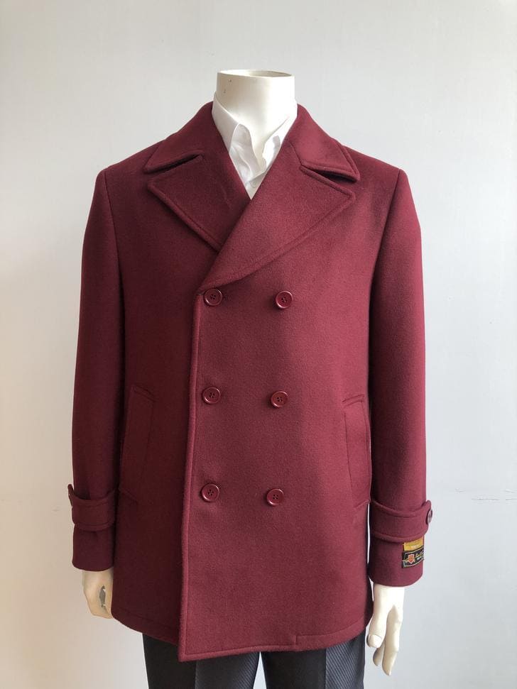 Men's Big & Tall Wool Peacoat – Classic Double Breasted Overcoat Style 9 ALB-551-4XL-BUR  - from alligatorwarehouse.com
