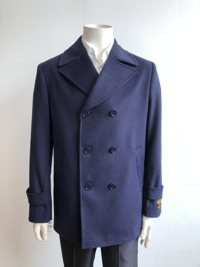 Big & Tall Men's Wool Peacoat – Classic Double Breasted Overcoat 8 ALB-553-4XL-NAV  - from alligatorwarehouse.com