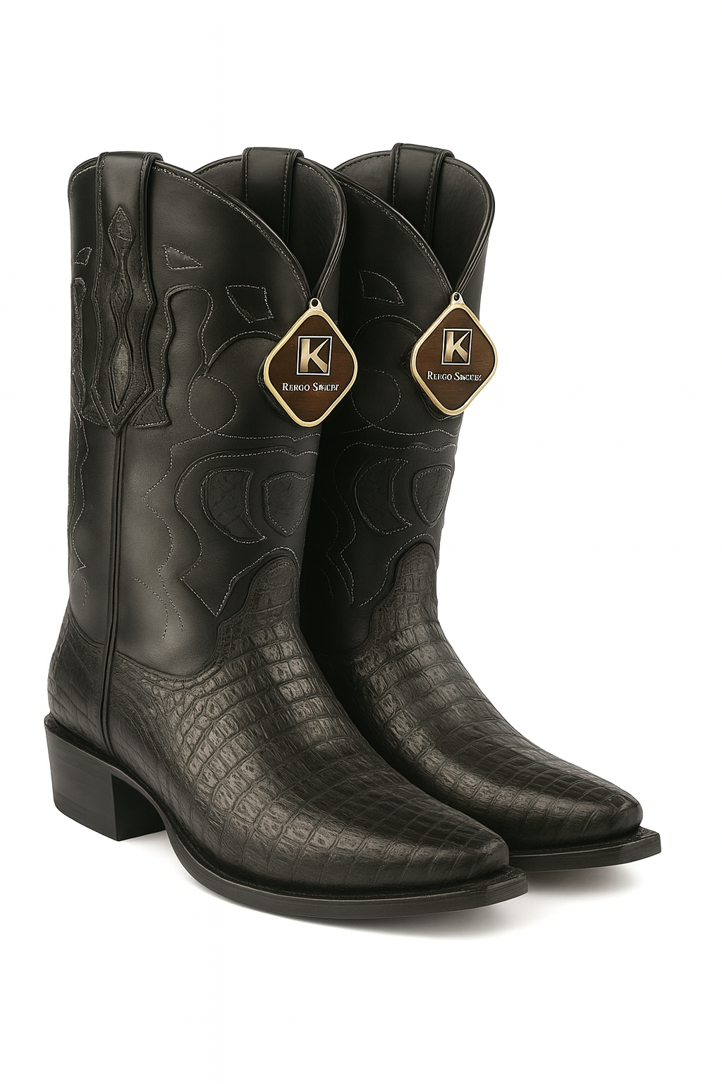 King Exotic Men's Caiman Belly Snip Toe Boots