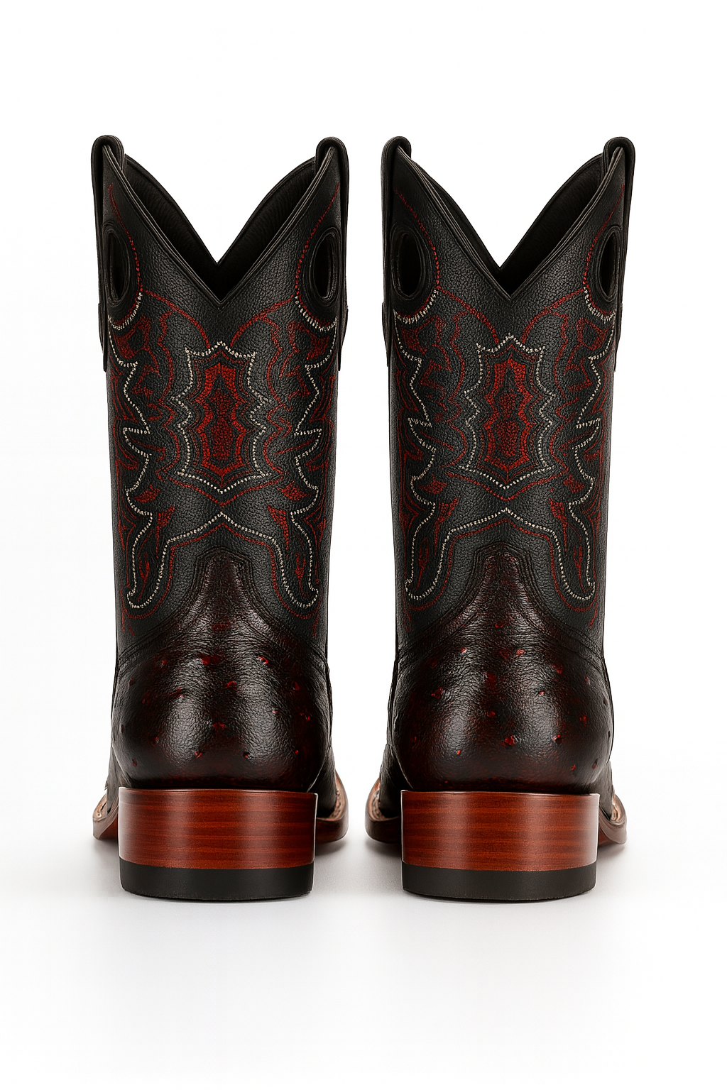 Black Cherry Ostrich Cowboy Boots