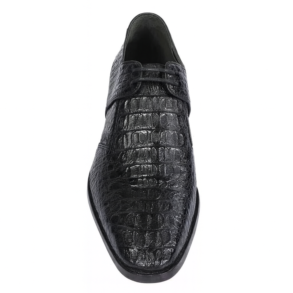 Men’s Black Genuine Full Crocodile Leather Lace-Up Dress Shoes