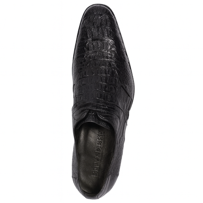Men’s Black Genuine Full Crocodile Leather Lace-Up Dress Shoes
