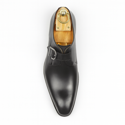 Mens Carrucci Classic Leather Fade Single D-Buckle Monk Strap Dress Shoe in Chestnut 73   - from alligatorwarehouse.com