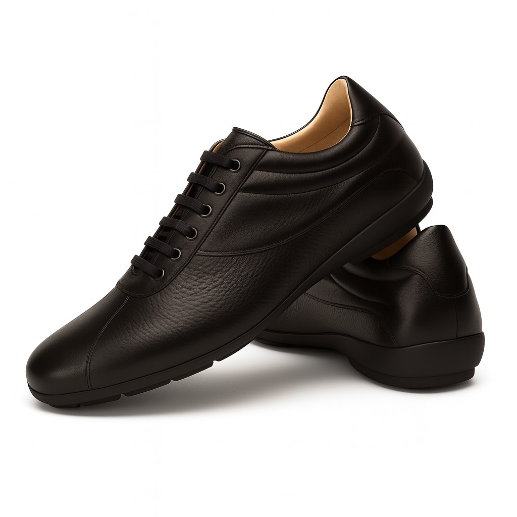 Mens Mezlan Luka Calf & Deerskin Sneaker in Black
