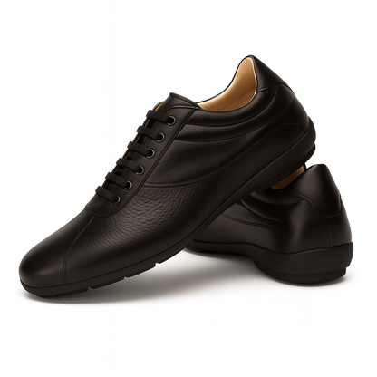 Mens Mezlan Luka Calf & Deerskin Sneaker in Black
