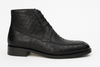 Los Altos Black Ostrich Quill Dress Ankle Boots 6   - from alligatorwarehouse.com