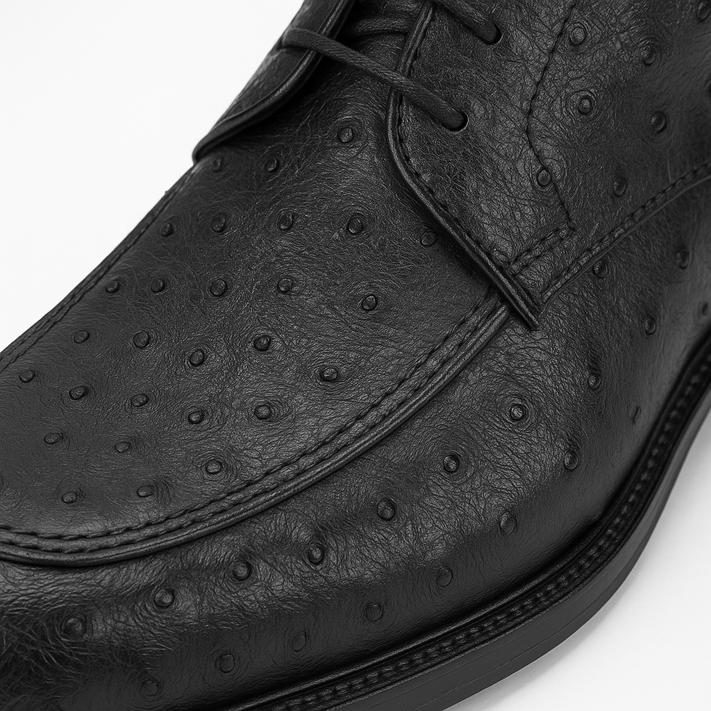 Los Altos Black Ostrich Quill Dress Ankle Boots