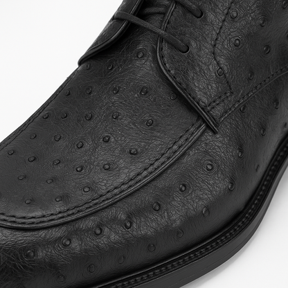 Los Altos Black Ostrich Quill Dress Ankle Boots