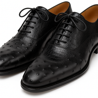 Mens Mezlan Getty Ostrich Wingtip Dress Shoe in Cognac 17   - from alligatorwarehouse.com