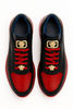 Belvedere  Flash Men's Shoes Black & Red Exotic Ostrich / Calf-skin Leather Casual Sneakers 6 MEN E01 BLACK/RED-M-06  - from alligatorwarehouse.com