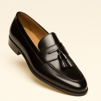 Mens Mezlan Santander Classic Tassel Loafer Dress Shoe in Black - LAST CAL