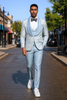 2024 Prom Special Blue Tuxedo Suit w/ Double-Breasted Vest by Tazzio 3   - from alligatorwarehouse.com