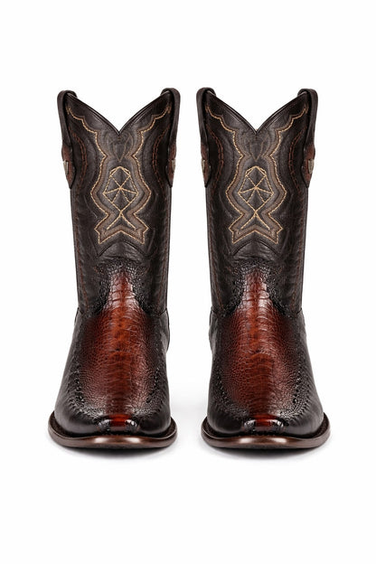 Men's Wild West Ostrich Leg with Deer Dubai Toe Boots 279F05