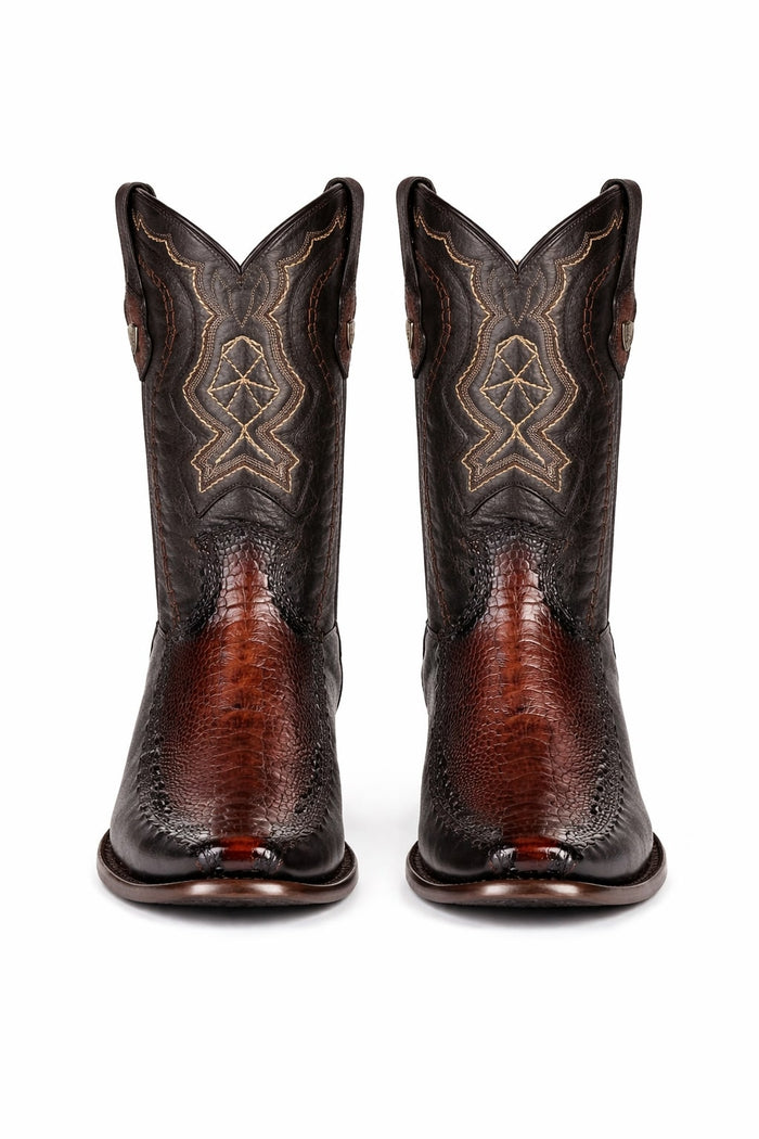 Men's Wild West Ostrich Leg with Deer Dubai Toe Boots 279F05