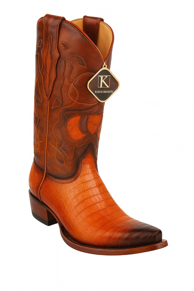 King Exotic Men's Caiman Belly Snip Toe Boots 15 -01  - from alligatorwarehouse.com