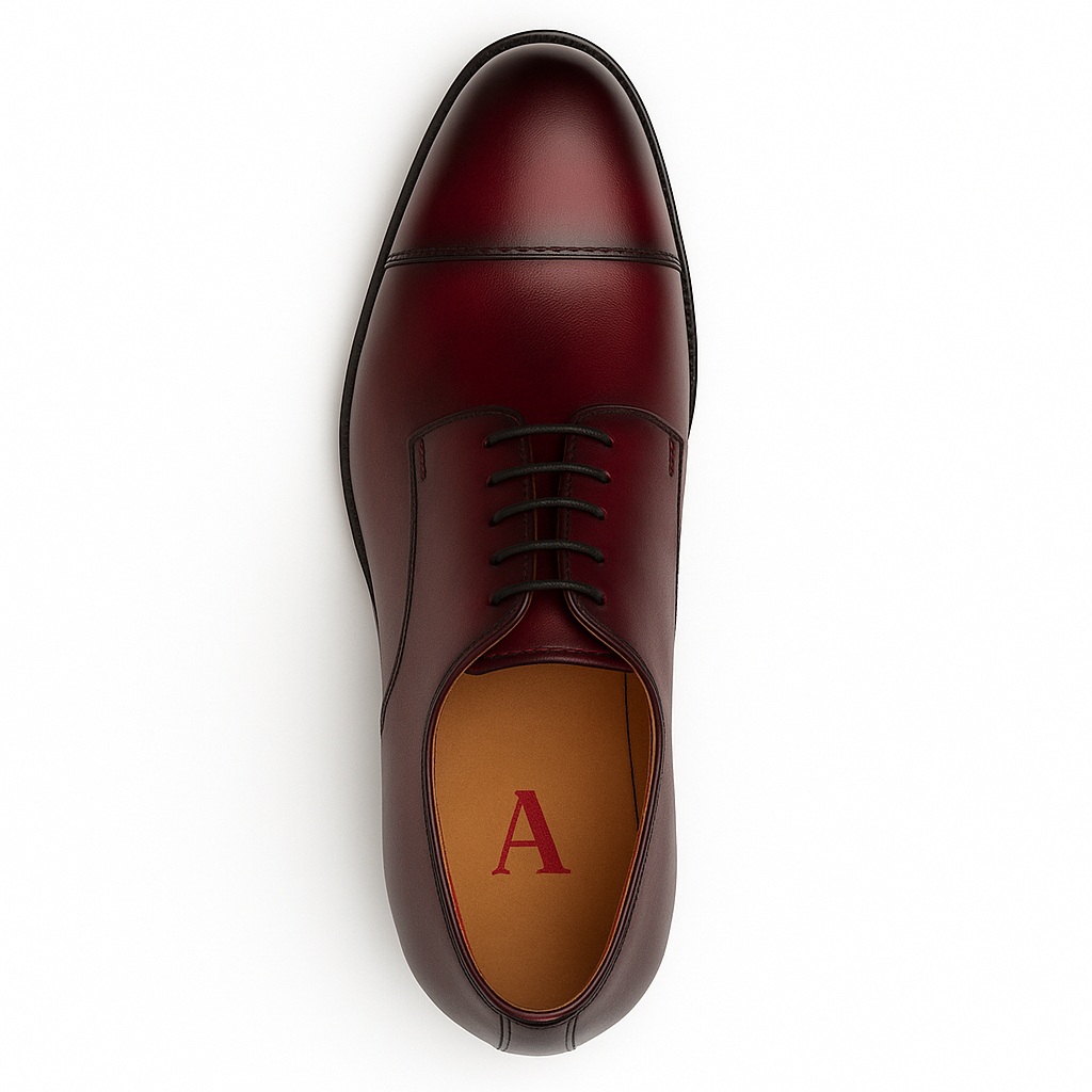 Mens Mezlan Republic Calfskin Cap Toe Blucher Dress Shoe in Tan