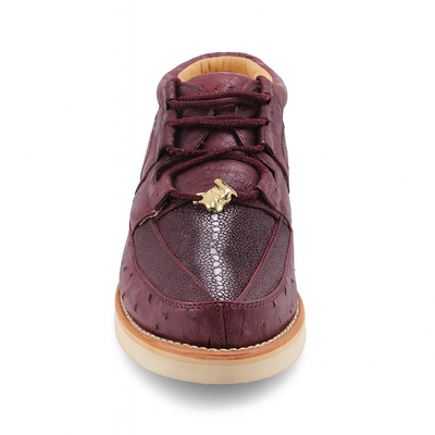 Los Altos Casual Burgundy Genuine Stingray / Ostrich Shoes 7   - from alligatorwarehouse.com