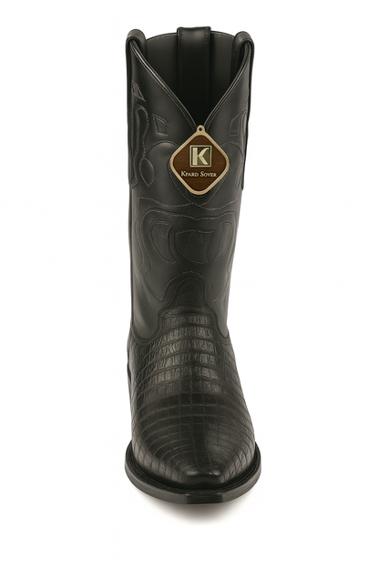 King Exotic Men's Caiman Belly Snip Toe Boots