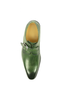 Mens Carrucci Classic Leather Fade Single D-Buckle Monk Strap Dress Shoe in Emerald Green 6   - from alligatorwarehouse.com