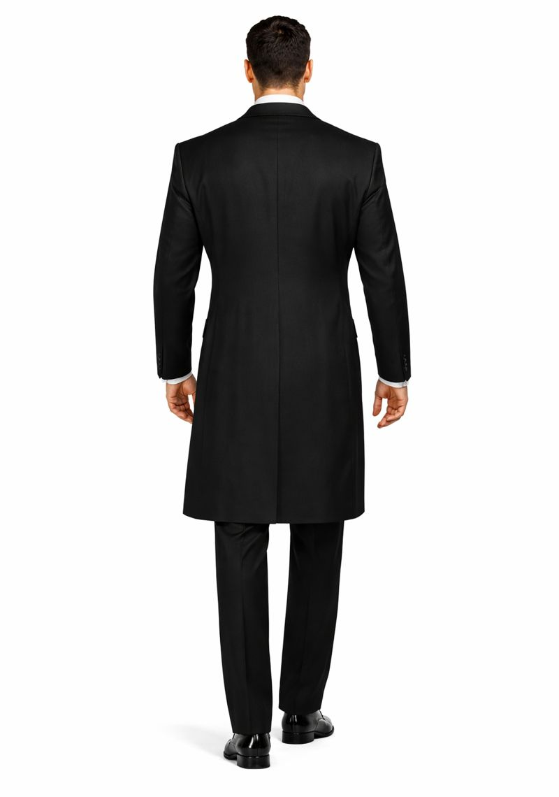 Mens Classic Black Tail Tuxedo with White Vest