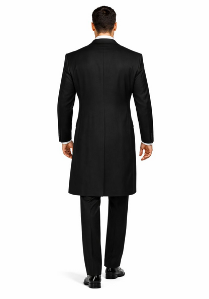 Mens Classic Black Tail Tuxedo with White Vest