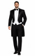 Mens Classic Black Tail Tuxedo with White Vest