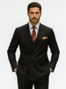 Mens Classic Poplin Double Breasted Suit in Black 7 SO1DPP_BLACK_36S  - from alligatorwarehouse.com