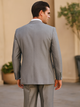 Mens Classic Vested Shiny Sharkskin Suit in Grey