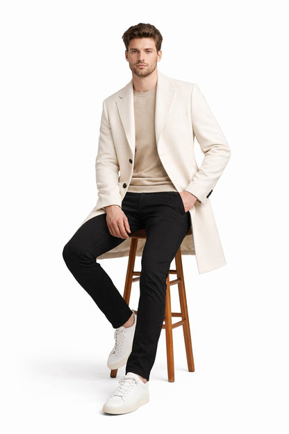 Mens White Overcoat - White Topcoat For Men