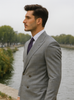 Mens Classic Wool Feel Double Breasted Glen Plaid Suit in Grey 3 DRW-1_GRAY_36S  - from alligatorwarehouse.com