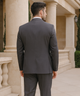 Mens Classic Wool Feel Double Breasted Suit in Heather Grey