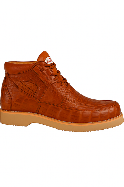 Los Altos Casual Cognac Full Caiman Skin Sneakers 2   - from alligatorwarehouse.com