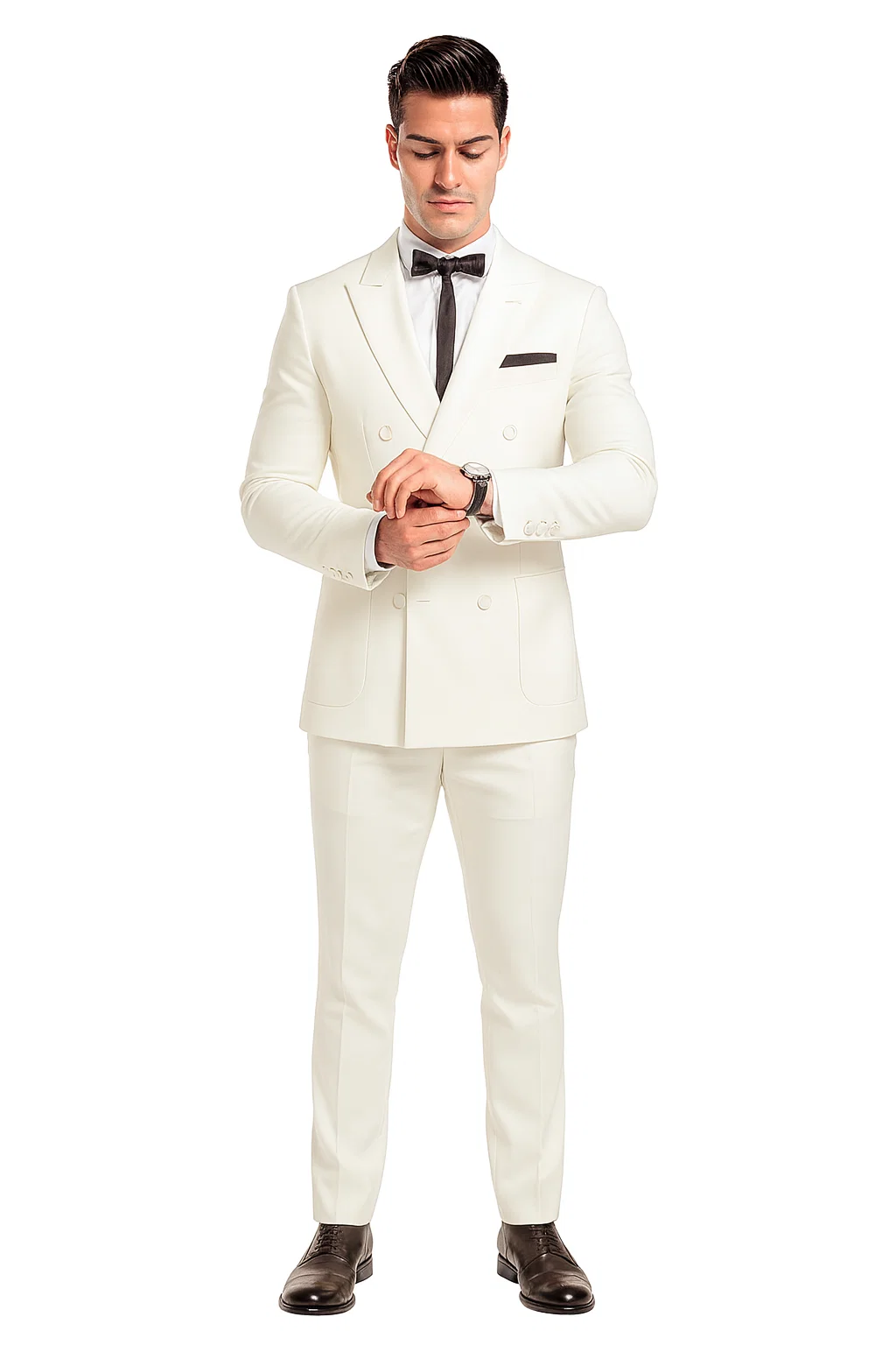 Mens Colonel Sanders KFC White Double Breasted Suit Costume