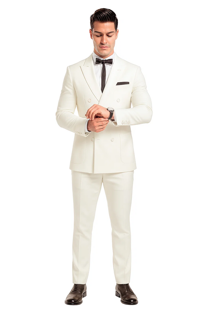 Mens Colonel Sanders KFC White Double Breasted Suit Costume