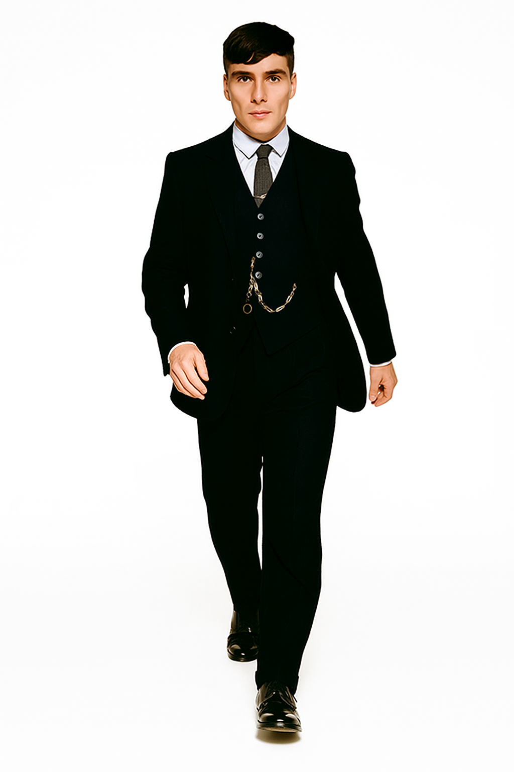 Mens Costume Thomas Shelby Vested Suit & Overcoat