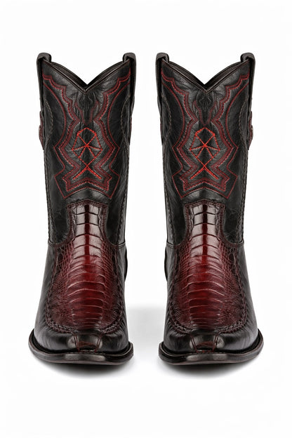 Men's Wild West Ostrich Leg with Deer Dubai Toe Boots 279F05