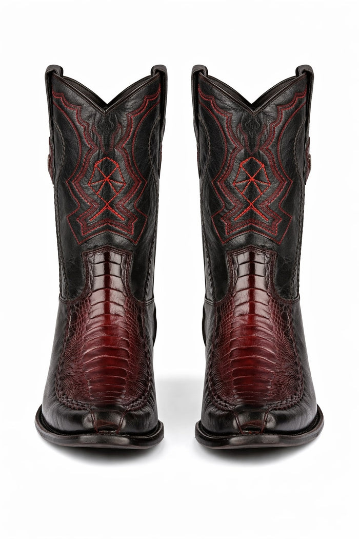 Men's Wild West Ostrich Leg with Deer Dubai Toe Boots 279F05