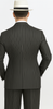 Mens Double Breasted Gangster Pinstripe Six Button Suit in Charcoal and Olive 2   - from alligatorwarehouse.com