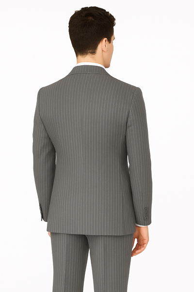 Mens Double Breasted Gomez Addams | Addams Family Costume in Charcoal Grey Pinstripe 2 DB-300  - from alligatorwarehouse.com