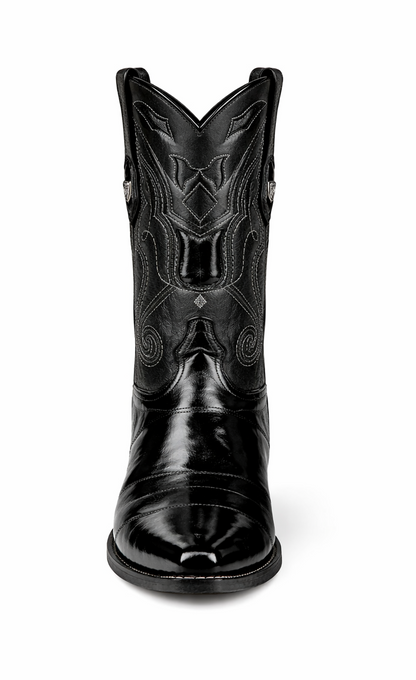 Mens Eel Black Pointy Mexican Boots