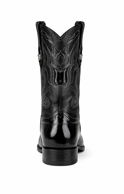 Mens Eel Black Pointy Mexican Boots
