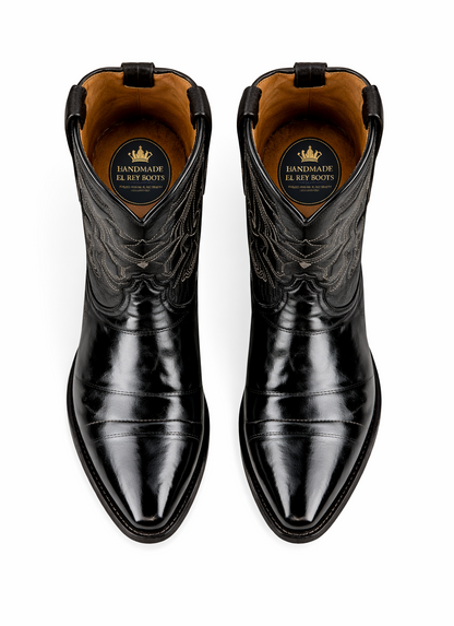 Mens Eel Black Pointy Mexican Boots