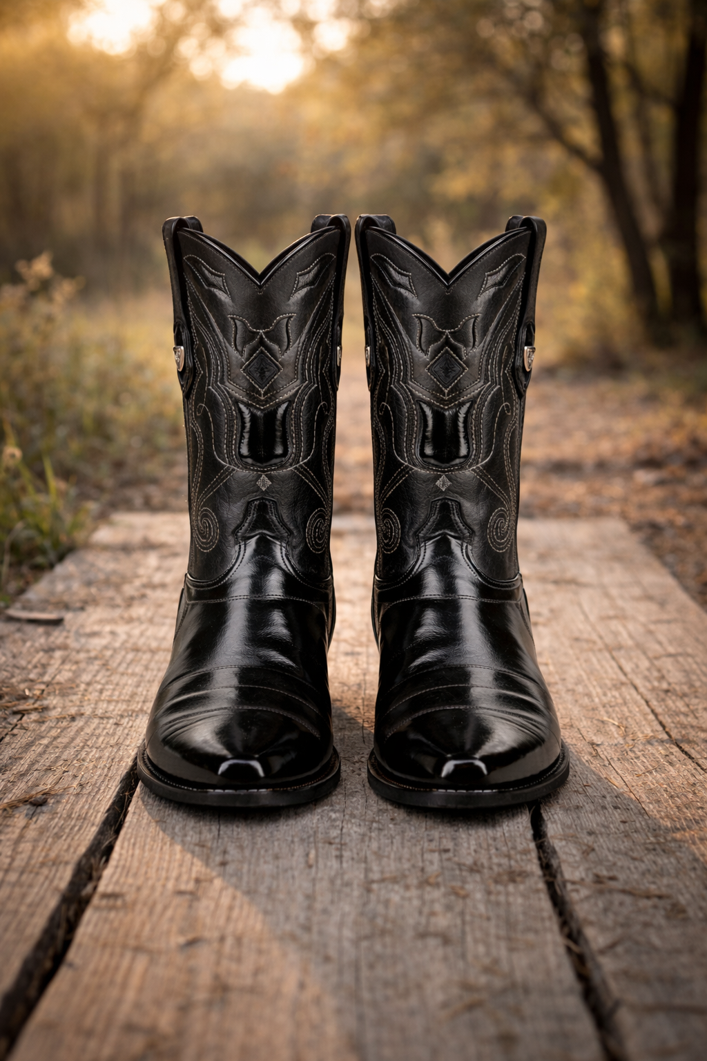 Mens Eel Black Pointy Mexican Boots
