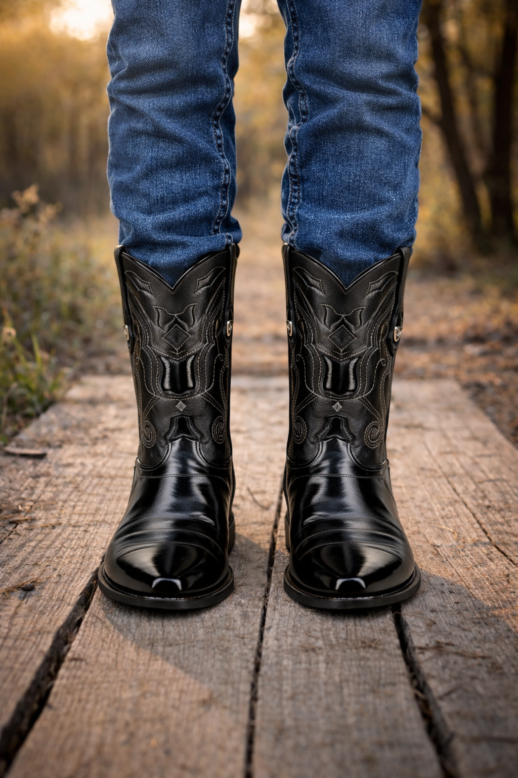 Mens Eel Black Pointy Mexican Boots